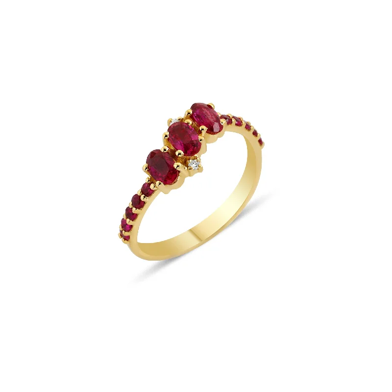 Seasonal Jewelry Clearance – Best Styles At The Lowest Prices Seraphina Trio 18K Gold Ring w. Rubies & Diamond Seasonal Jewelry Clearance – Best Styles At The Lowest Prices Seraphina Trio 18K Gold Ring w. Rubies & Diamond