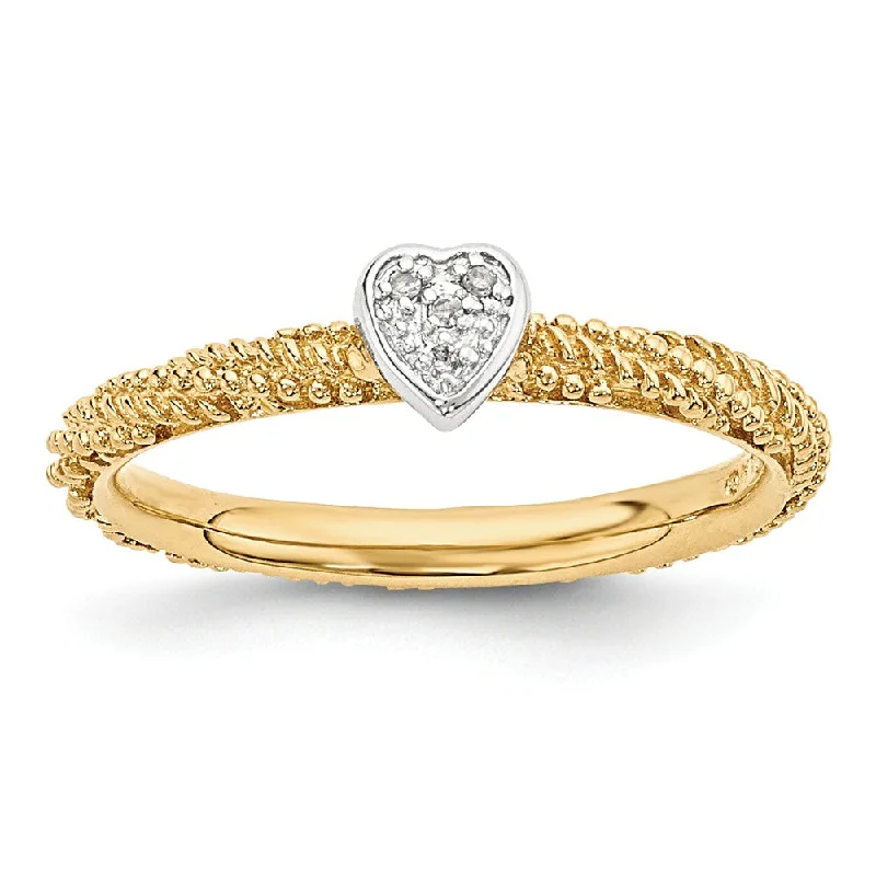 Sparkle For Less – Shop Our Limited-Time Jewelry Deals Gold Tone Sterling Silver .02 Ctw I3 H-I Diamond 5mm Heart Stack Ring Sparkle For Less – Shop Our Limited-Time Jewelry Deals Gold Tone Sterling Silver .02 Ctw I3 H-I Diamond 5mm Heart Stack Ring
