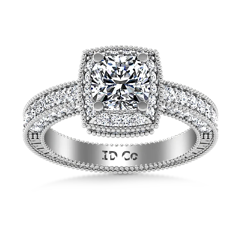 Delicate Crystal Jewelry For Sophisticated Charm Halo Engagement Ring Danica 14K White Gold Delicate Crystal Jewelry For Sophisticated Charm Halo Engagement Ring Danica 14K White Gold
