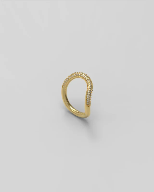 Thorn Band I Paved 18K Gold Ring w. Diamonds