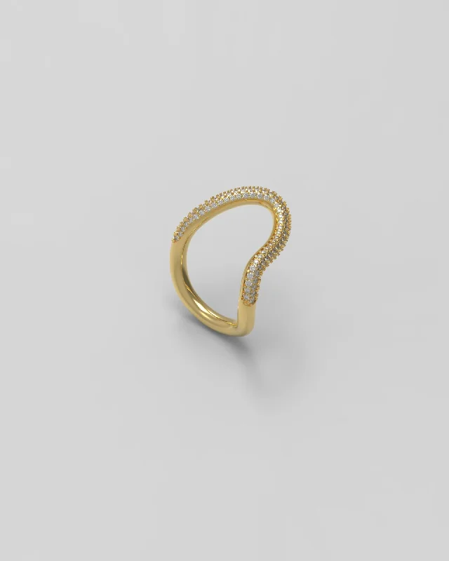 Thorn Band II Paved 18K Gold Ring w. Diamonds