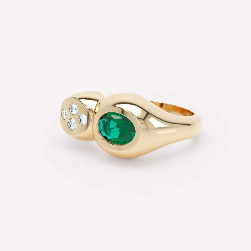 The Ultimate Jewelry Sale – Exclusive Styles At Great Prices Curve Duo 18K Gold Ring w. Emerald & Diamonds The Ultimate Jewelry Sale – Exclusive Styles At Great Prices Curve Duo 18K Gold Ring w. Emerald & Diamonds