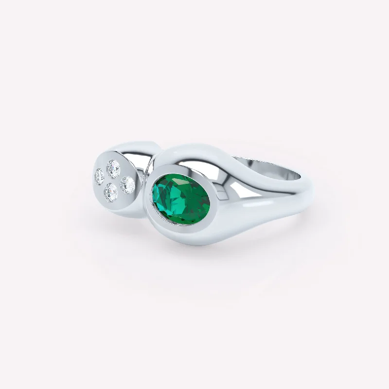 High-End Sparkle, Low-End Prices – Shop Now Curve Duo 18K Whitegold Ring w. Emerald & Diamonds High-End Sparkle, Low-End Prices – Shop Now Curve Duo 18K Whitegold Ring w. Emerald & Diamonds