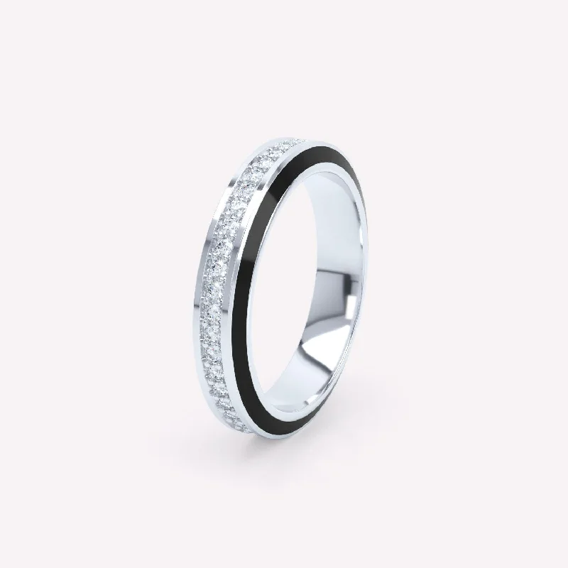 Eternity Black 4mm 18K Whitegold Ring w. Lab-Grown Diamonds