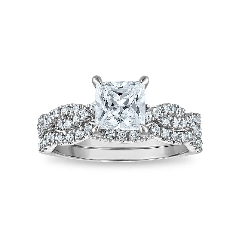 LoveSong EcoLove 1-1/5 CTW Lab Grown Diamond Bridal Set in 10KT White Gold