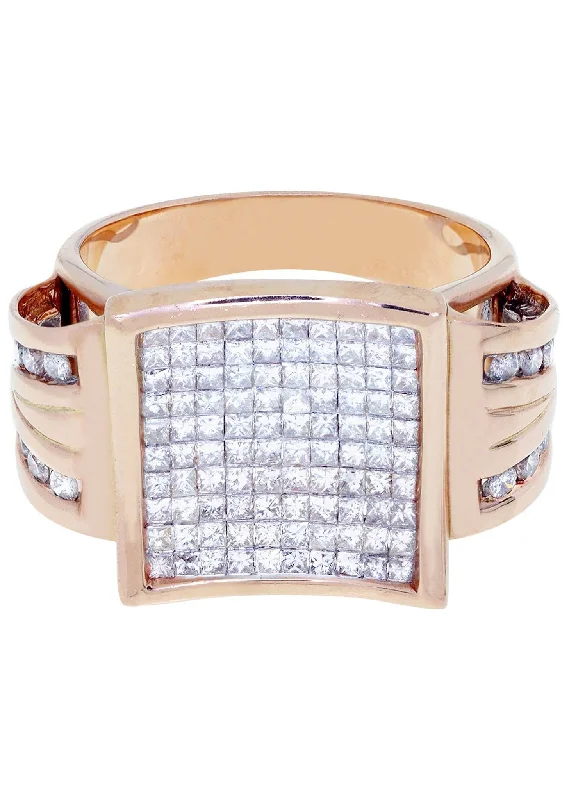 Rose Gold Mens Diamond Ring / Pinky Diamond Ring| 0.43 Carats