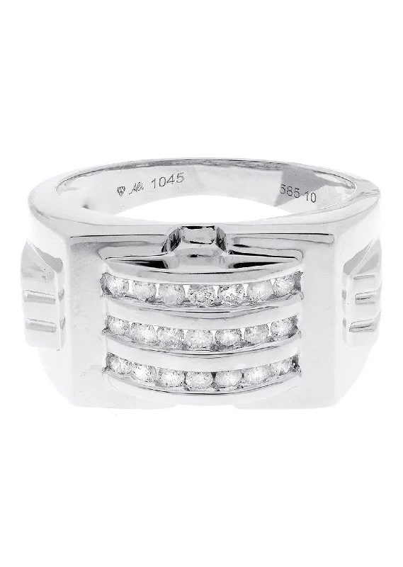 White Gold Mens Diamond Ring| 0.51 Carats| 11.07 Grams