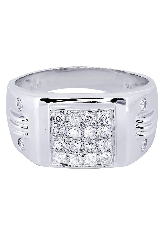 White Gold Mens Diamond Ring| 0.54 Carats| 8.94 Grams