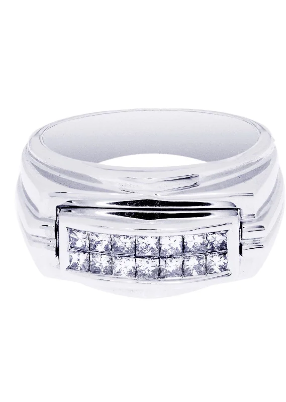 White Gold Mens Diamond Ring| 0.74 Carats| 11.07 Grams