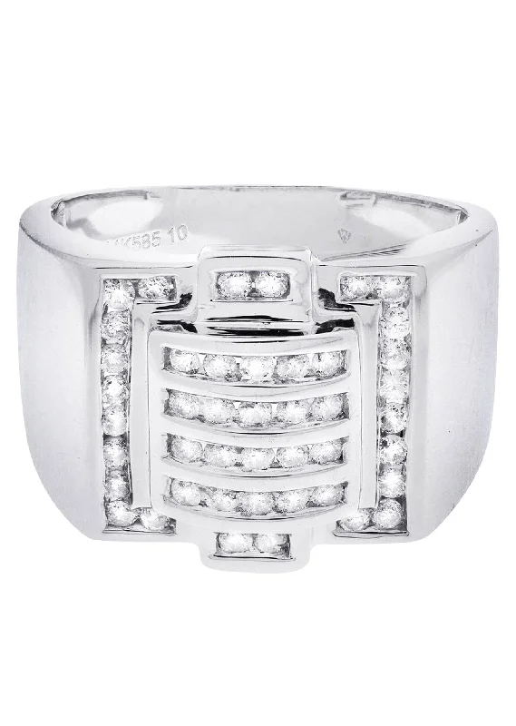 White Gold Mens Diamond Ring| 0.75 Carats| 12.73 Grams