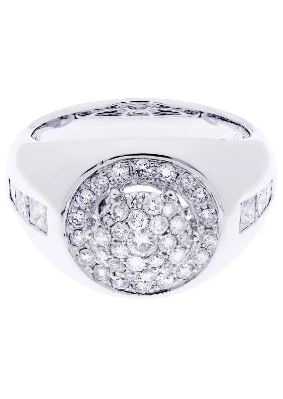 White Gold Mens Diamond Ring| 0.84 Carats| 10.62 Grams