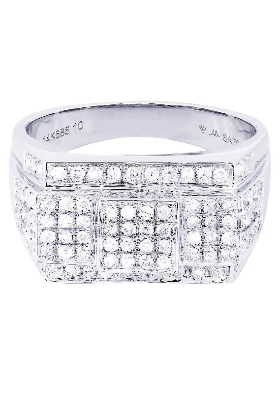 White Gold Mens Diamond Ring| 0.92 Carats| 9.52 Grams