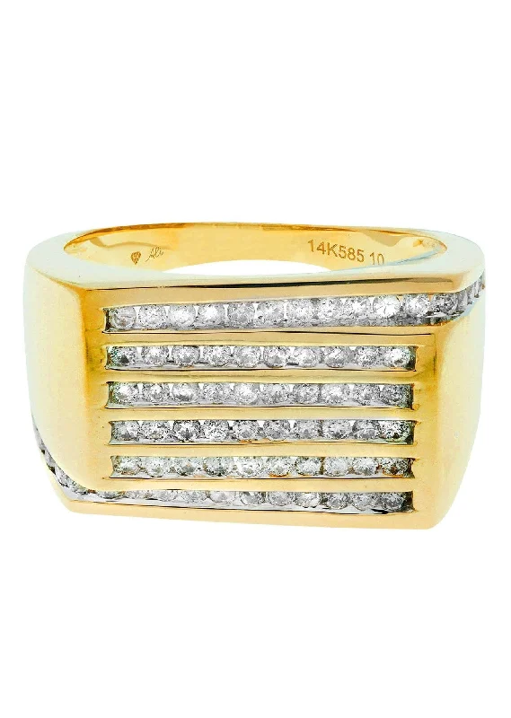 Mens Diamond Ring / Pinky Diamond Ring| 0.96 Carats