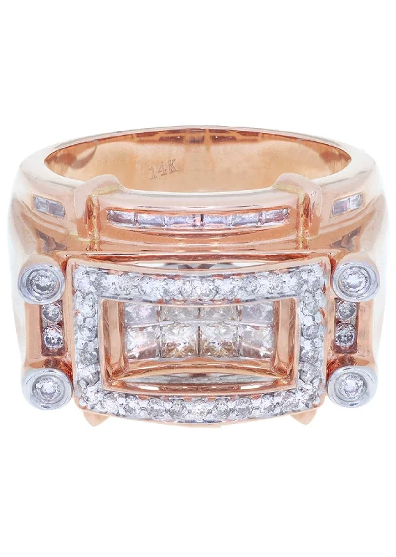 Unmissable Jewelry Clearance – Final Reductions Rose Gold Mens Diamond Ring / Pinky Diamond Ring| 1.04 Carats Unmissable Jewelry Clearance – Final Reductions Rose Gold Mens Diamond Ring / Pinky Diamond Ring| 1.04 Carats