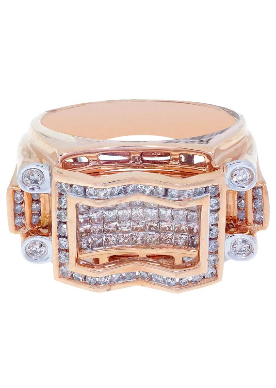 Eco-Friendly Sustainable Jewelry For Conscious Buyers Rose Gold Mens Diamond Ring / Pinky Diamond Ring| 1.31 Carats Eco-Friendly Sustainable Jewelry For Conscious Buyers Rose Gold Mens Diamond Ring / Pinky Diamond Ring| 1.31 Carats