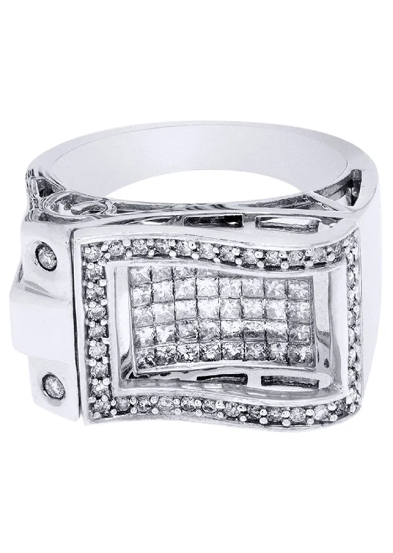 Luxury Jewelry Without The Luxury Price Tag White Gold Mens Diamond Ring| 1.32 Carats| 14.04 Grams Luxury Jewelry Without The Luxury Price Tag White Gold Mens Diamond Ring| 1.32 Carats| 14.04 Grams