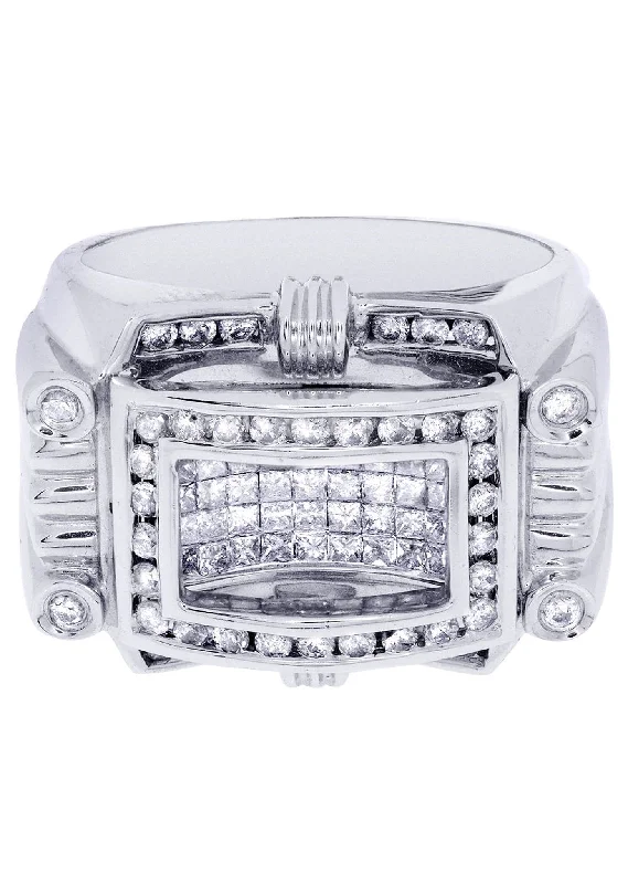 Personalized Engraved Jewelry For Meaningful Gifts White Gold Mens Diamond Ring| 1.49 Carats| 17.17 Grams Personalized Engraved Jewelry For Meaningful Gifts White Gold Mens Diamond Ring| 1.49 Carats| 17.17 Grams