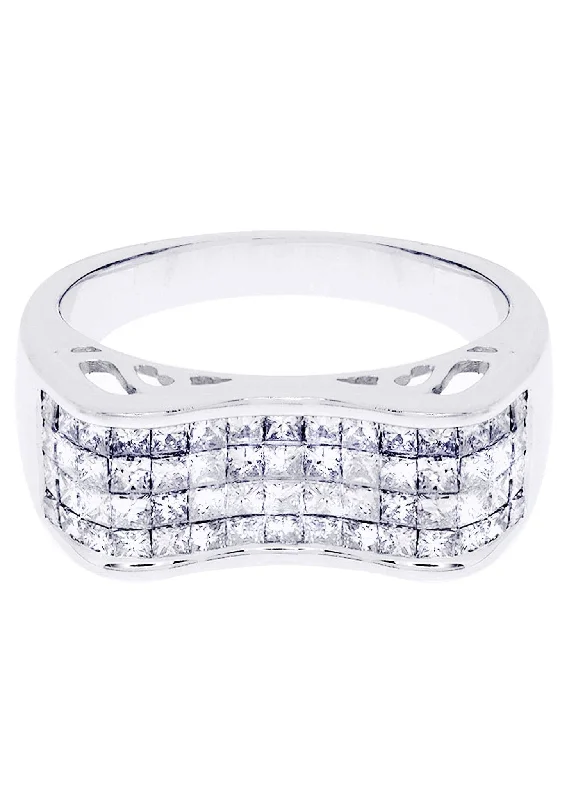 White Gold Mens Diamond Ring| 1.57 Carats| 6.28 Grams