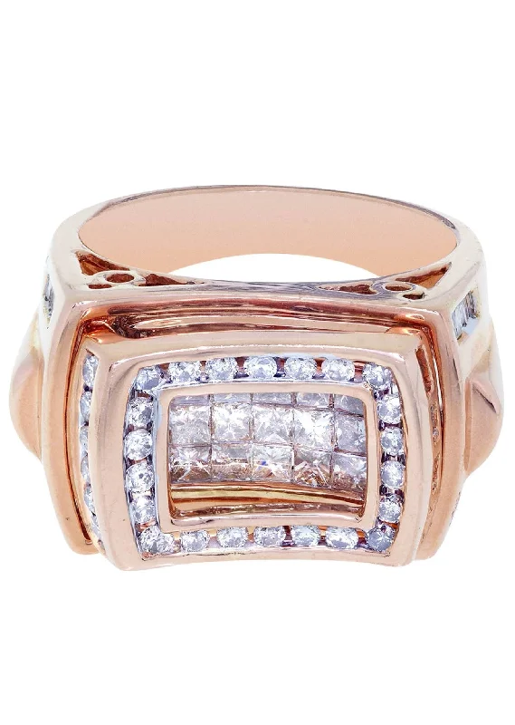 Chic And Stylish Jewelry At Discounted Prices Rose Gold Mens Diamond Ring / Pinky Diamond Ring| 1.88 Carats Chic And Stylish Jewelry At Discounted Prices Rose Gold Mens Diamond Ring / Pinky Diamond Ring| 1.88 Carats