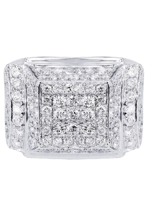 White Gold Mens Diamond Ring| 3.75 Carats| 14.41 Grams