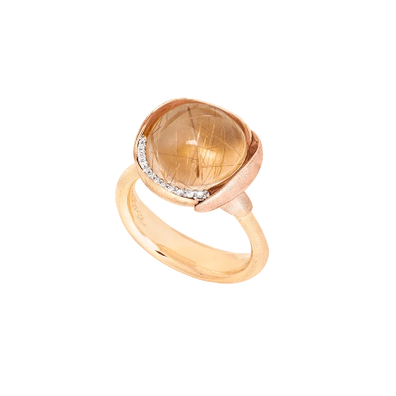 High-Quality Gemstone Jewelry For Special Occasions Lotus 3 18K Gold Ring w. Quartz & Diamonds High-Quality Gemstone Jewelry For Special Occasions Lotus 3 18K Gold Ring w. Quartz & Diamonds