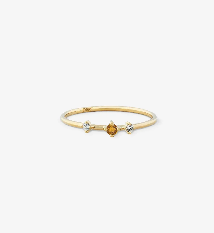 Limited-Time Offer On Premium Jewelry Collections Trio Yellow Diamond Ring 0.09