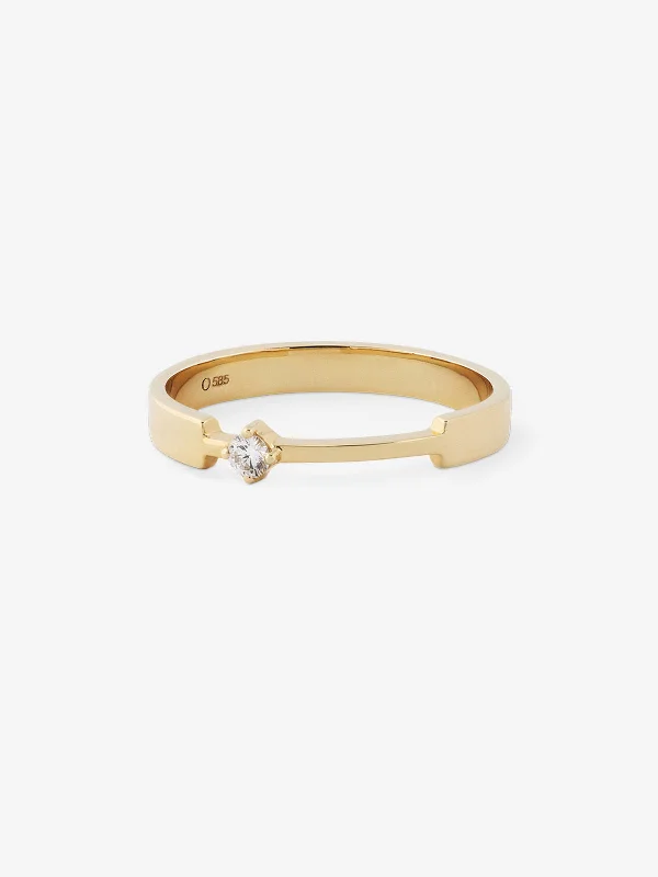 Diamond 0.06 14K Gold, Whitegold or Rosegold Ring w. Diamond