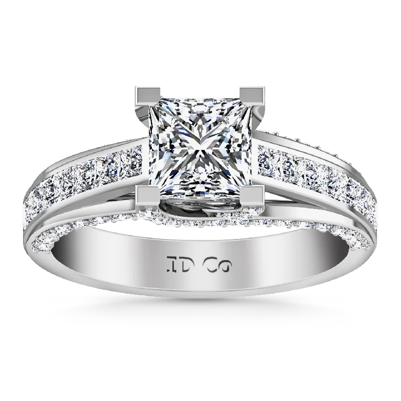 Unique Jewelry For Less – Shop The Sale Now Pave Princess Cut Engagement Ring Isabella 14K White Gold Unique Jewelry For Less – Shop The Sale Now Pave Princess Cut Engagement Ring Isabella 14K White Gold