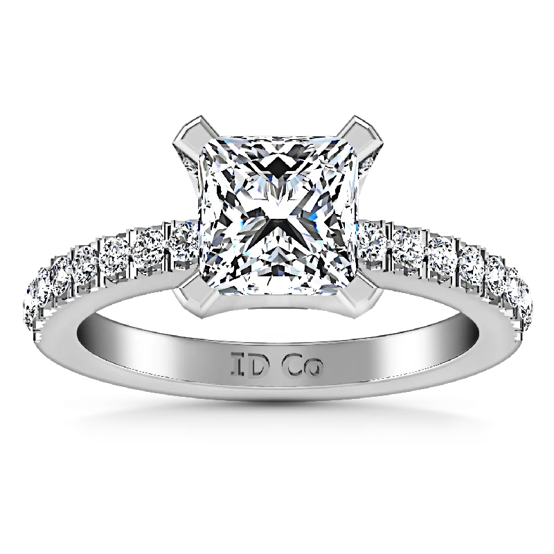 Shop Signature Jewelry Styles At Exclusive Prices Pave Princess Cut Engagement Ring Prima 14K White Gold Shop Signature Jewelry Styles At Exclusive Prices Pave Princess Cut Engagement Ring Prima 14K White Gold