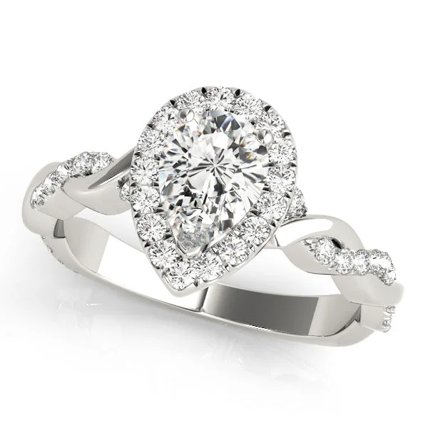 Big Savings On Your Favorite Jewelry Pieces Pear Shaped Diamond Halo and Crossover Design Mounting Big Savings On Your Favorite Jewelry Pieces Pear Shaped Diamond Halo and Crossover Design Mounting