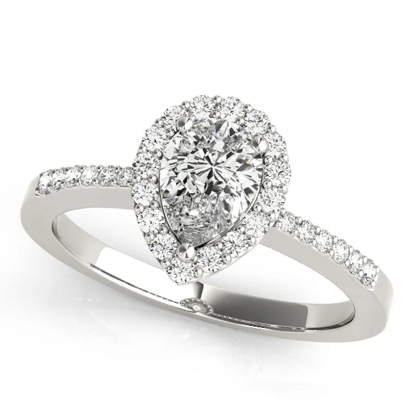 Unmissable Jewelry Discounts – Elevate Your Look For Less Pear Shaped Diamond Halo and Single Row Mounting