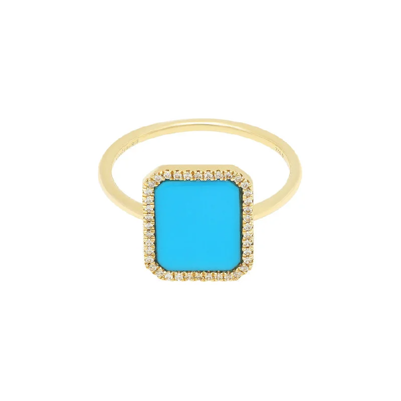 High-End Sparkle, Low-End Prices – Shop Now Bague Semi Precious 18K Gold Ring w. Turquoise & Diamonds High-End Sparkle, Low-End Prices – Shop Now Bague Semi Precious 18K Gold Ring w. Turquoise & Diamonds