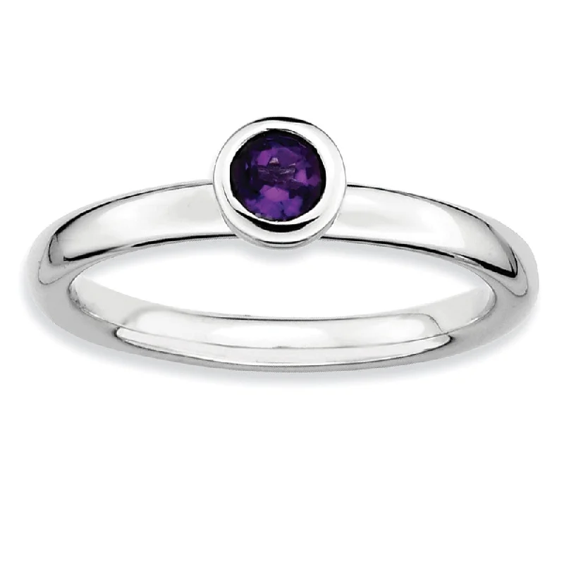 Exclusive Jewelry Markdowns – Limited-Time Offer Rhodium Plated Sterling Silver Low Profile 4mm Amethyst Stack Ring Exclusive Jewelry Markdowns – Limited-Time Offer Rhodium Plated Sterling Silver Low Profile 4mm Amethyst Stack Ring