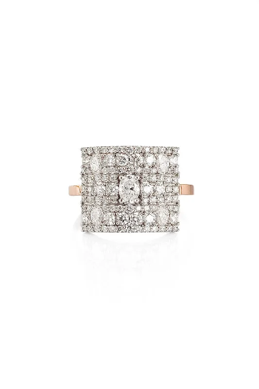 Classic Wife 18K Rosegold & Whitegold Ring w. Diamonds