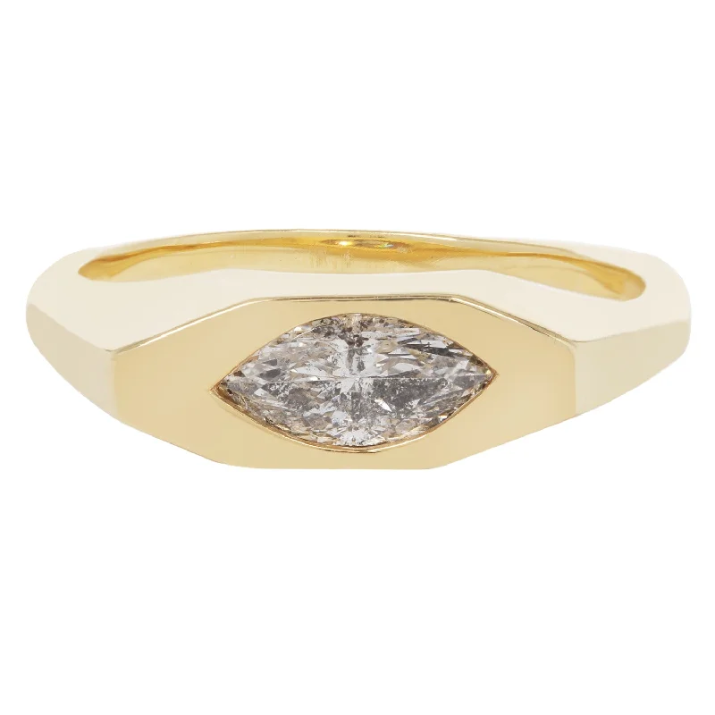 Buy More, Save More On Stunning Jewelry Pieces Speckled Eye Marquise Signet Ring
