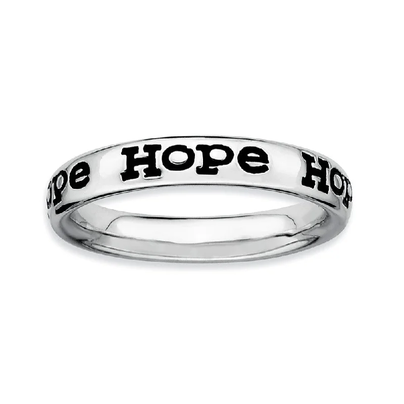 Elegant Designs, Unbeatable Discounts – Shop Jewelry Now Sterling Silver and Black Enameled Stackable Hope Band Elegant Designs, Unbeatable Discounts – Shop Jewelry Now Sterling Silver and Black Enameled Stackable Hope Band