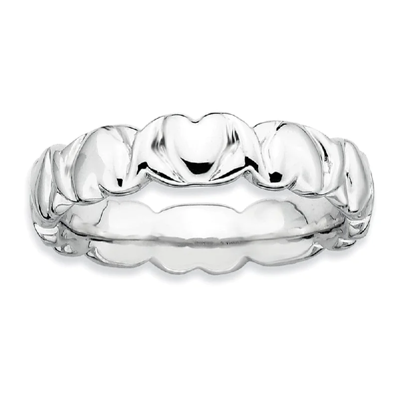 Grab Stylish Jewelry Before The Sale Ends Sterling Silver Entwined Hearts Stackable 4.5mm Band