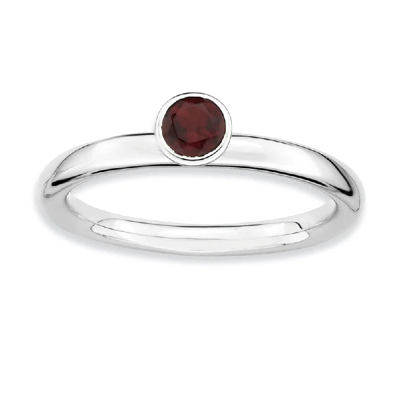 Celebrate With Sparkle – Jewelry Sale Now Live Sterling Silver & Garnet Stackable High Profile 4mm Solitaire Ring Celebrate With Sparkle – Jewelry Sale Now Live Sterling Silver & Garnet Stackable High Profile 4mm Solitaire Ring