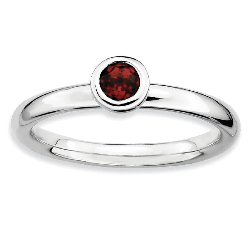 Save On Luxury Jewelry Pieces – Limited-Time Offers Sterling Silver & Garnet Stackable Low Profile 4mm Solitaire Ring Save On Luxury Jewelry Pieces – Limited-Time Offers Sterling Silver & Garnet Stackable Low Profile 4mm Solitaire Ring