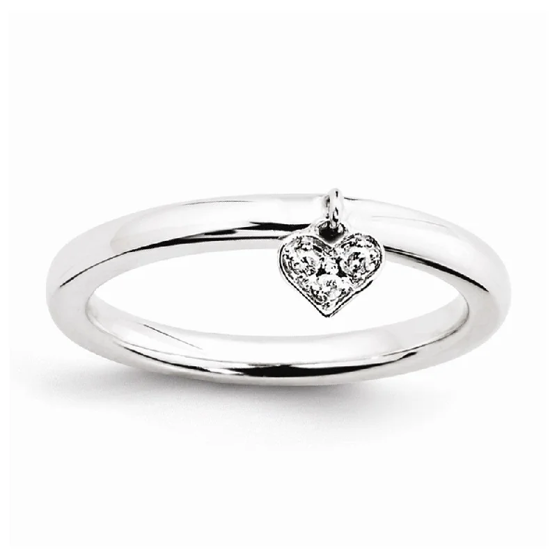 Unmissable Jewelry Discounts – Elevate Your Look For Less Sterling Silver Stackable 4mm Dangle Heart .04 Ctw I3 H-I Diamond Ring Unmissable Jewelry Discounts – Elevate Your Look For Less Sterling Silver Stackable 4mm Dangle Heart .04 Ctw I3 H-I Diamond Ring