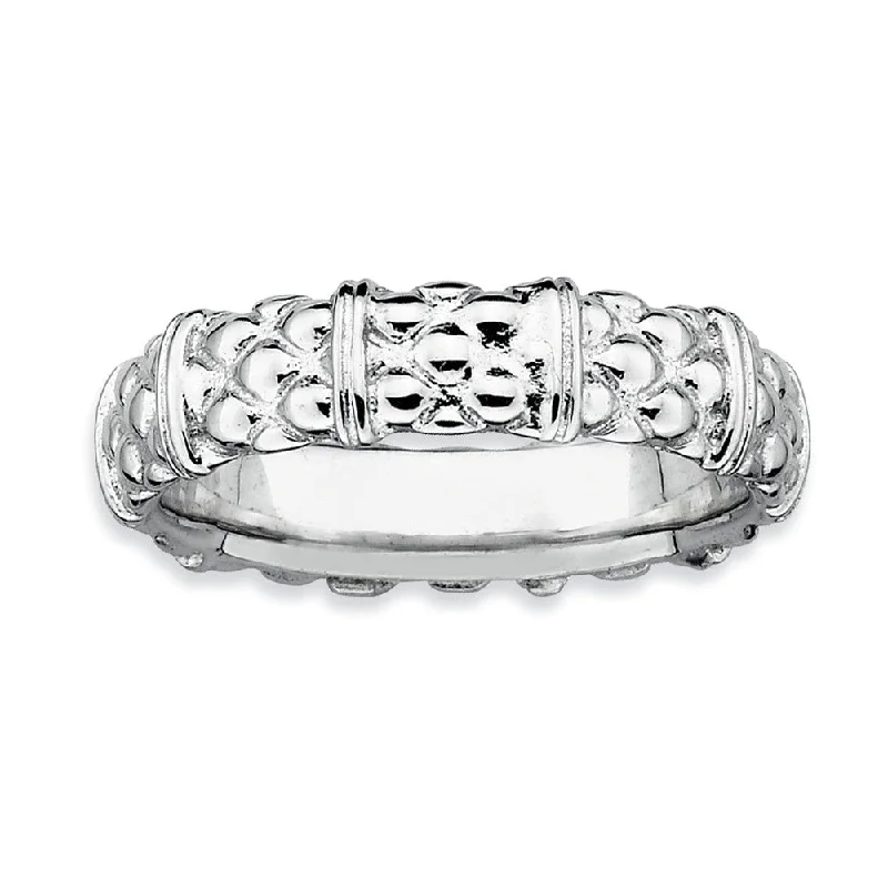 Shop Stylish Jewelry Now And Save Big Sterling Silver Stackable Divided Patterned 4.25mm Band Shop Stylish Jewelry Now And Save Big Sterling Silver Stackable Divided Patterned 4.25mm Band