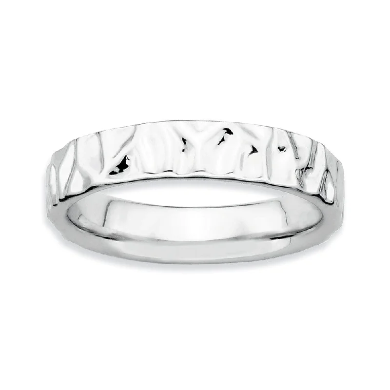 Buy More, Save More – Special Jewelry Discounts Sterling Silver Stackable Hammered Polished 4.25mm Band Buy More, Save More – Special Jewelry Discounts Sterling Silver Stackable Hammered Polished 4.25mm Band