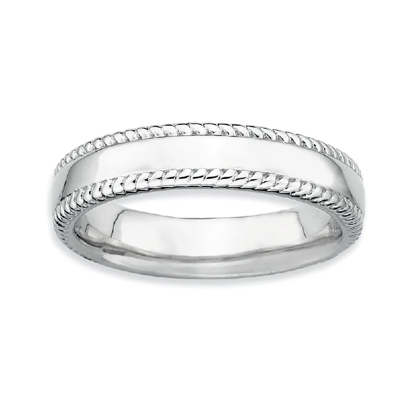 Must-Have Jewelry Pieces At Reduced Prices Sterling Silver Stackable Rope Edged 4.25mm Band Must-Have Jewelry Pieces At Reduced Prices Sterling Silver Stackable Rope Edged 4.25mm Band