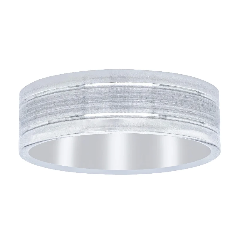 Unbeatable Offers On Luxury And Everyday Jewelry Titanium 6mm Band with Grooves