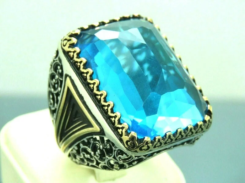 Shop Jewelry That Shines Without The High Price Turkish Handmade Jewelry 925 Sterling Silver Aquamarine Stone Mens Rings Shop Jewelry That Shines Without The High Price Turkish Handmade Jewelry 925 Sterling Silver Aquamarine Stone Mens Rings