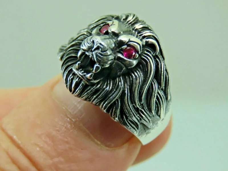 Turkish Handmade Jewelry 925 Sterling Silver Ruby Stone Mens Rings