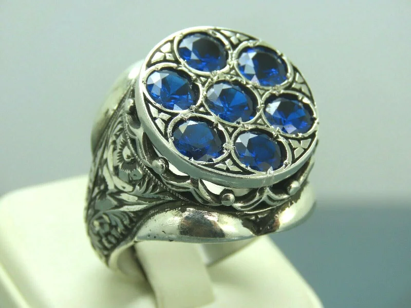 Get Your Favorite Jewelry At The Best Price Turkish Handmade Jewelry 925 Sterling Silver Sapphire Stone Mens Rings