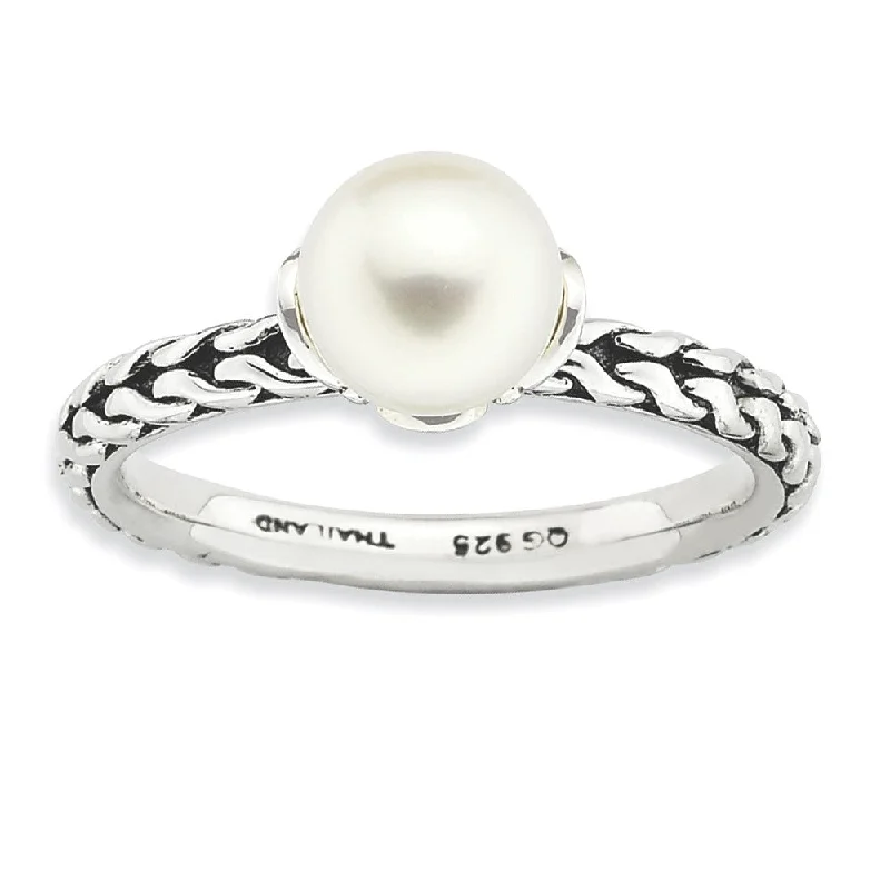 Unique Jewelry For Less – Shop The Sale Now White FW Cultured Pearl & Sterling Silver Stackable Ring (7.0-7.5mm) Unique Jewelry For Less – Shop The Sale Now White FW Cultured Pearl & Sterling Silver Stackable Ring (7.0-7.5mm)