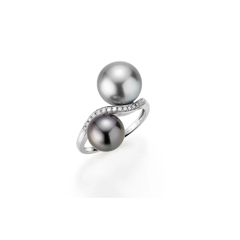 Sparkle On A Budget – Fine Jewelry For Less 18K Whitegold Ring w. Tahiti Pearls & Diamonds Sparkle On A Budget – Fine Jewelry For Less 18K Whitegold Ring w. Tahiti Pearls & Diamonds