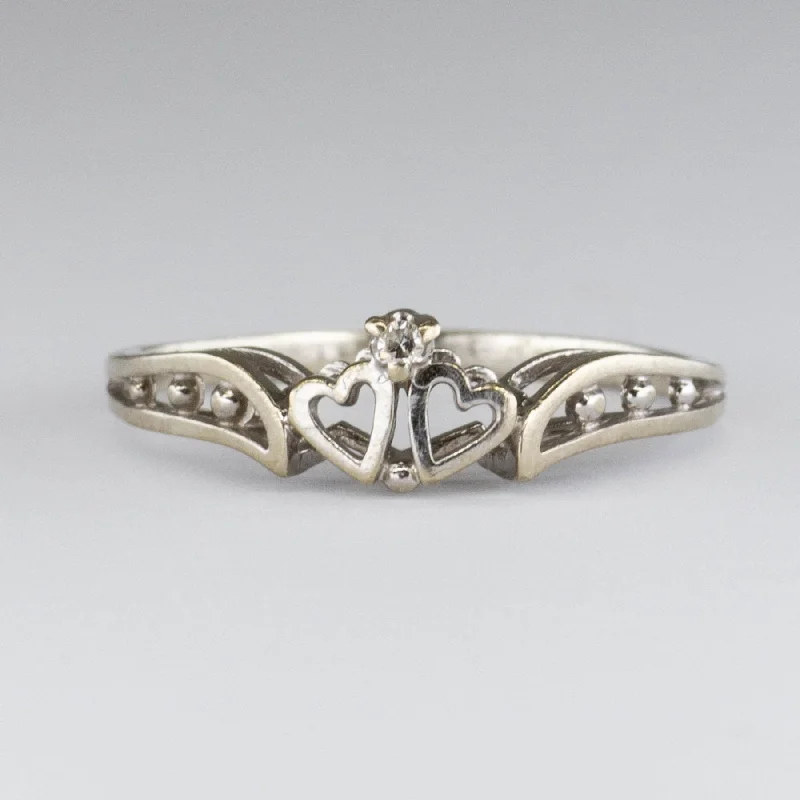 Shop Dazzling Jewelry At The Best Prices 10k White Gold Heart Ring | 0.01 ct | Sz 5 Shop Dazzling Jewelry At The Best Prices 10k White Gold Heart Ring | 0.01 ct | Sz 5